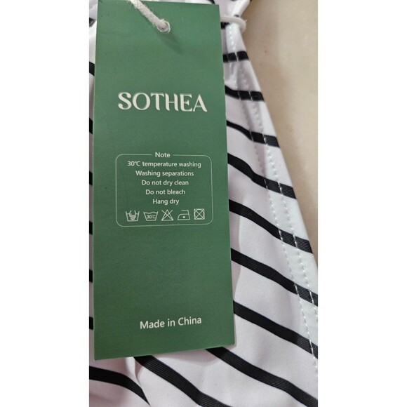 NWT Sothea Black & White Tummy Control Swimsuits V Neck Womens Swimwear Size 22W - Picture 6 of 10